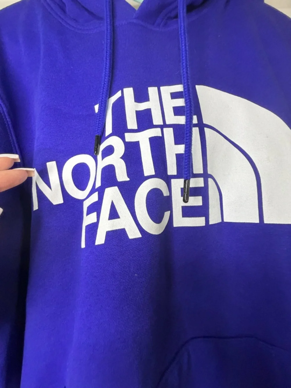 The North Face Purple Big Logo Hoodie Men’s Medium Fleece Pullover